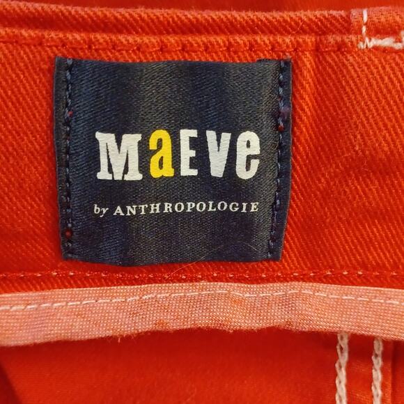 Anthropologie Maeve Red High-Rise Wide Leg Stretch Jeans. Size 32 - Picture 10 of 13